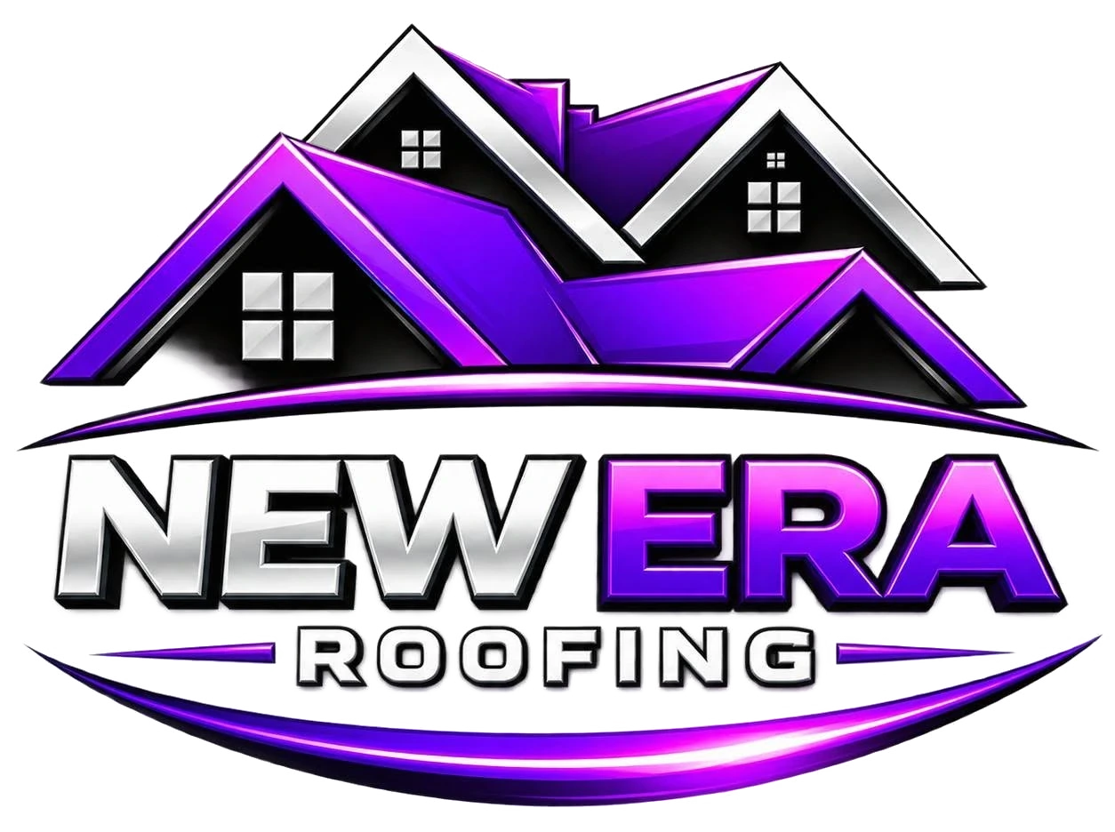 New Era Roofing purple roofline logo