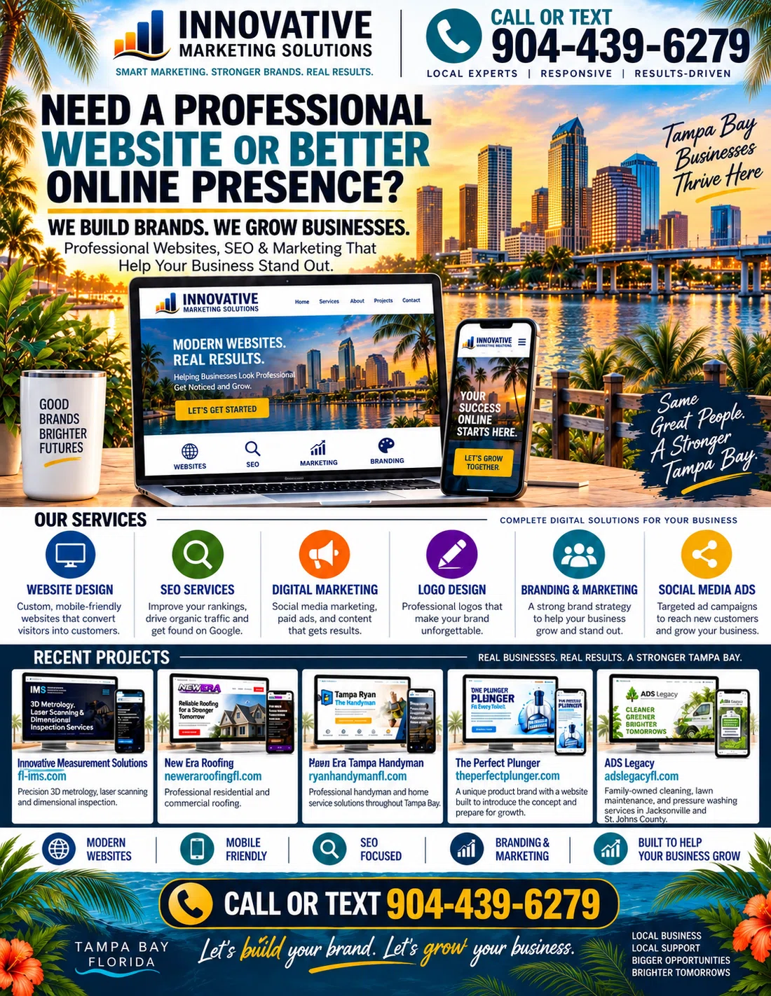 Tampa Bay marketing campaign promoting professional website design and digital services.