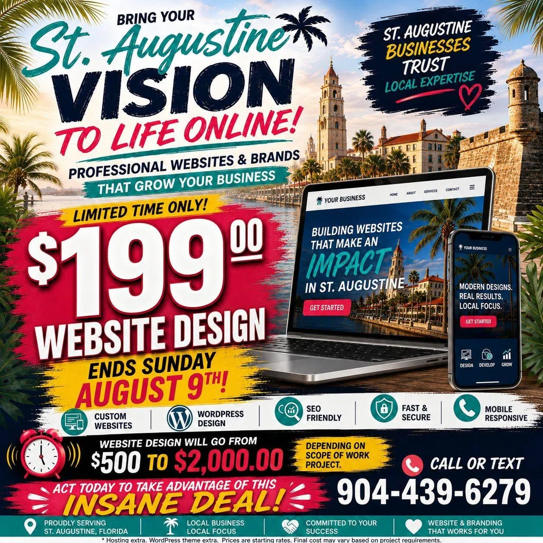 St. Augustine limited-time website design promotion by Innovative Marketing Solutions.