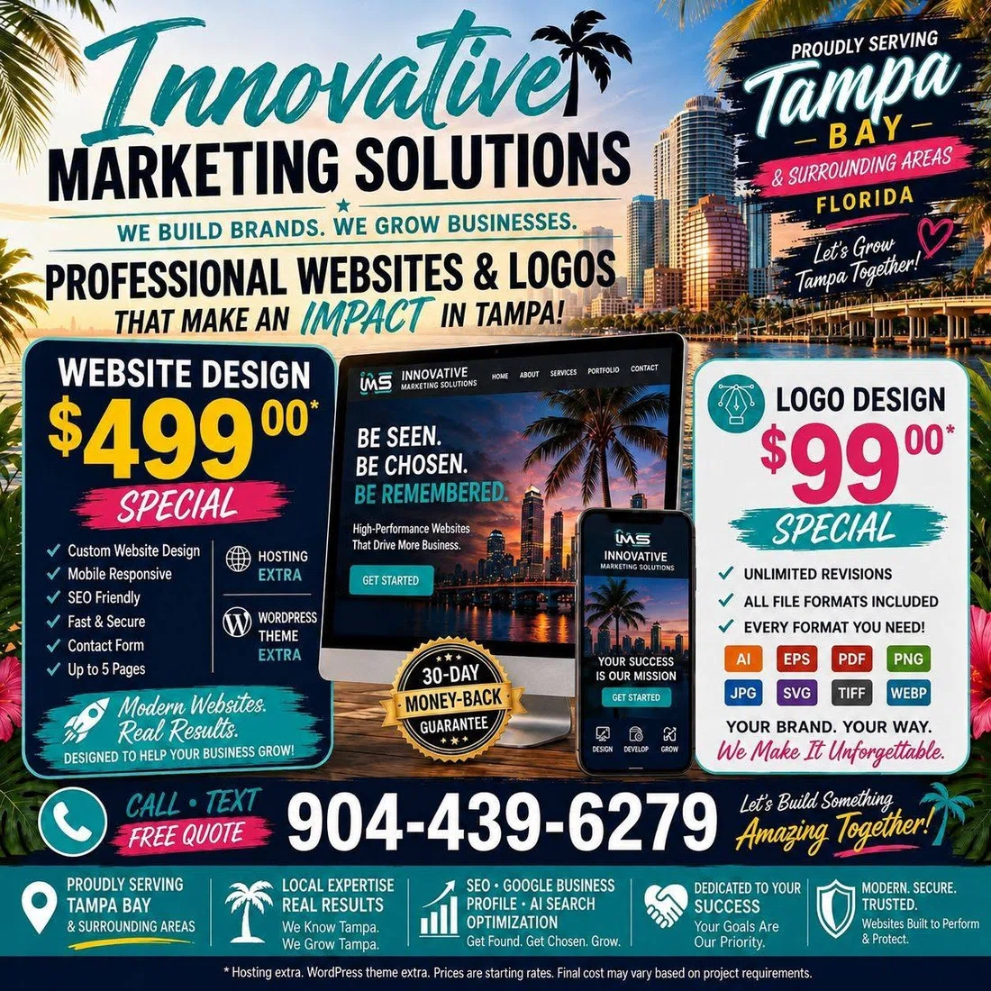 Tampa Bay website and logo design special from Innovative Marketing Solutions.