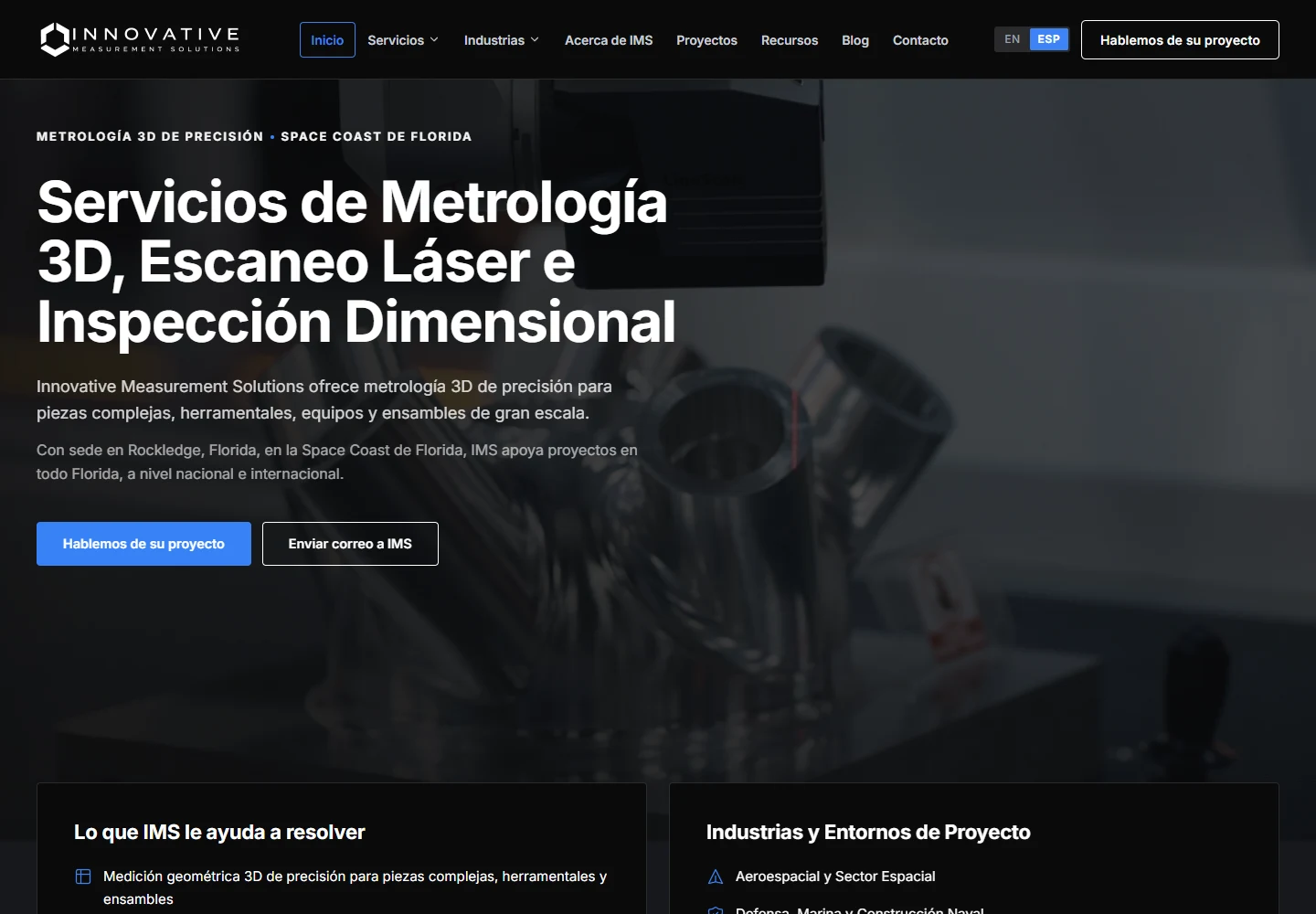 Actual FL-IMS Spanish homepage on desktop