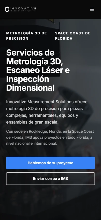 Actual FL-IMS Spanish homepage on mobile