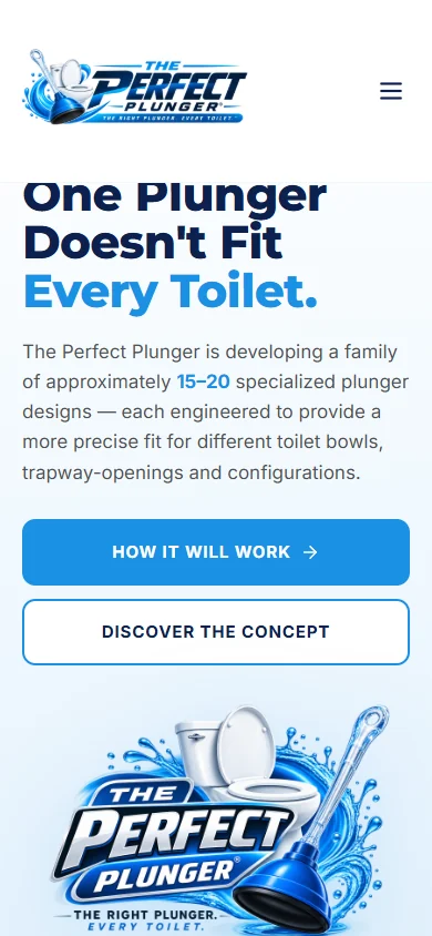 The Perfect Plunger website mobile preview