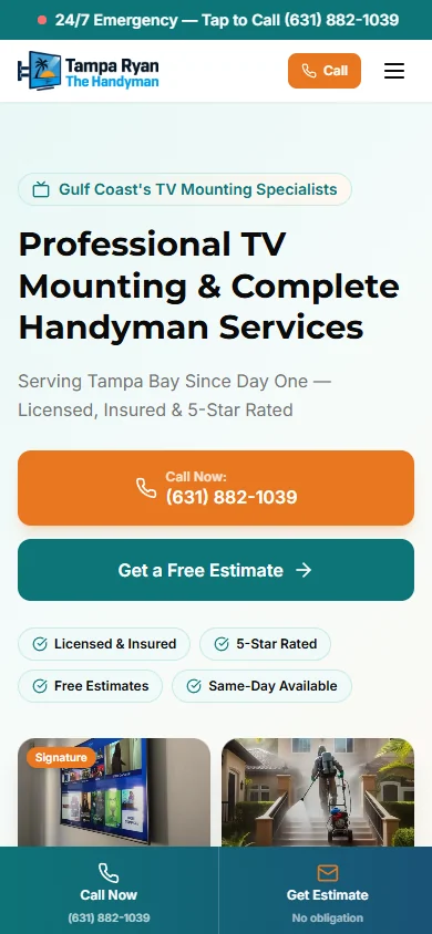 Ryan The Florida Handyman website mobile preview